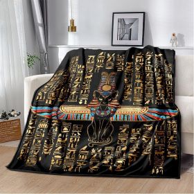 Ancient Egypt Mysterious Symbol 3D Digital Printing Flannel Nap Blanket Wholesale (Option: 14th-70*100cm)