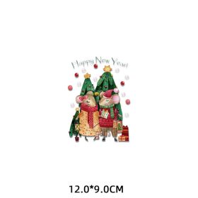 Cute Cartoon Christmas Costume Pattern Heat Transfer Stickers (Option: ZT2785-Rose-12CM)