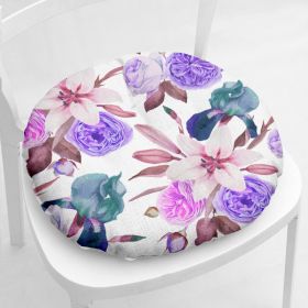 Flower Flower 213 Thick Flannel Chair Cushion (Option: Round Flower No 4-40x40CM Velvet)