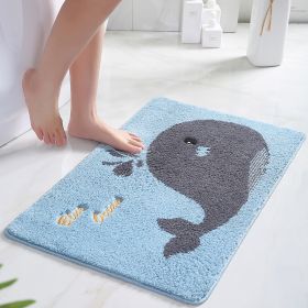 Cartoon Door Mat Suction Home Doorway Bathroom (Option: Ocean Whale-38x 58cm)