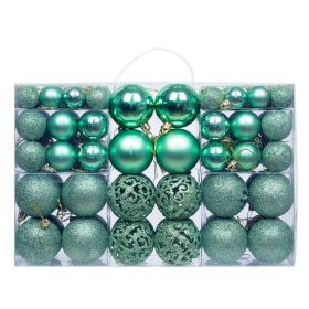 Christmas Ball Hanging Boxed Decorations (Option: 100 Boxed Peacock Green)