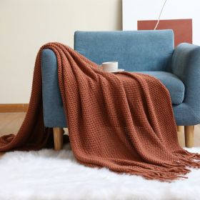 Office Sofa Nap Knitting Blanket (Option: Caramel-130x240cm)