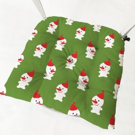 Cotton-filled Thickened Cotton And Linen Printing Chair Cushion (Option: Square Christmas Series 2 7-Velvet)