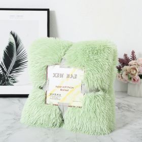 Double-side Velvet Blanket Autumn And Winter Velvet Pillow Cover (Option: Light Green-70x50cm Pillowcase)