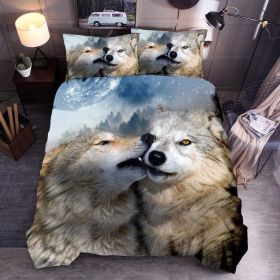 New Pure Cotton Quilt Four-piece Printing Style (Option: Wolf Quilt Cover 2-135x200)