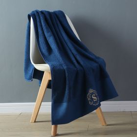 Five-star Hotel Bath Towels Are Soft And Absorbent (Option: Deep blue-80x160cm)