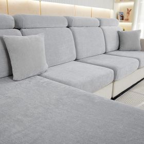 Thickened Chenille Sofa Cover Lazy All-inclusive (Option: Light Gray-Small Single)