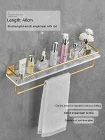 Acrylic Bathroom Storage Rack Bathroom Towels Storage Rack (Option: Brushed Gold 40 Long With Rod)