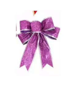 Pendant Christmas Gold Bow Decoration (Option: Small Size Bow About 14cm-Rose Red Bow)