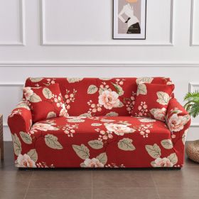 All-inclusive Stretch Printed Sofa Cover (Option: Blooming Flowers-Single Seat)