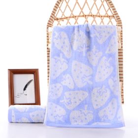 Bamboo Fiber Strawberry Towel Absorbs Water (Option: Sky Blue-26x50cm)