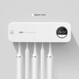 Smart Toothbrush Sterilizer 2-in-1 UV Disinfection Toothbrush Holder (Color: White)