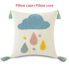 Loop Pillow Cover Tufted Ins Wind Hotel Homestay (Option: Raindrop With Core-45x45cm)