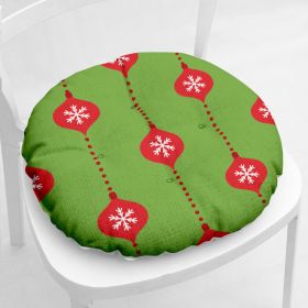 Cotton-filled Thickened Cotton And Linen Printing Chair Cushion (Option: Round Christmas Series 2 9-Velvet)