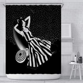 Waterproof Polyester Bathroom Curtain Shower Curtain (Option: 10-90G)