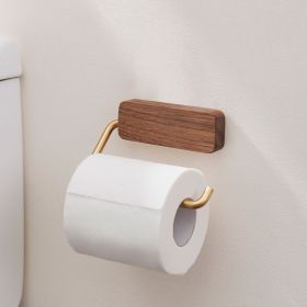 Punch-free Toilet Paper Roll Stand Toilet Wall-mounted Tissue Box (Option: Wooden-simple)