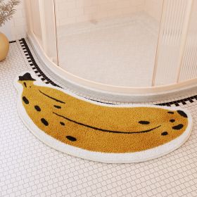 Machine Washable Semi-arc Printing Shower Room Outside Door (Option: Banana Curved Lambswool Mat-45 100cm Velvet Material)