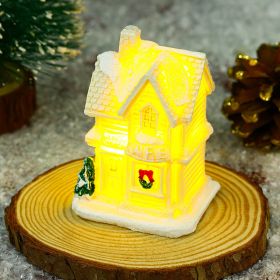 Christmas Decoration White Luminous Resin Small House (Option: I Style)