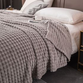 Milk Velvet Blanket Thickened Strip Cut Flower Flannel Blanket (Option: Cut Grid Silver Gray-100 X150CM Cover Blanket)