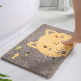 Cartoon Door Mat Suction Home Doorway Bathroom (Option: Naughty Cat Yellow-38x 58cm)