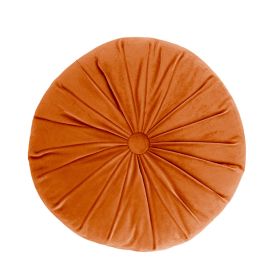 Nordic Handmade Round Pumpkin Pillow Solid Color (Option: Morandi Orange-40x40x13cm)