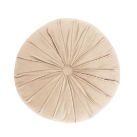 Nordic Handmade Round Pumpkin Pillow Solid Color (Option: Morandi Champagne-40x40x13cm)