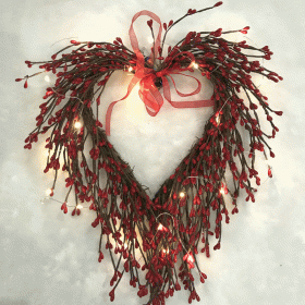 Artificial Love Garland 20 Heads With Lights Decoration (Option: Garland Red Style-40x35cm)