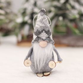 Cartoon Knitted Fabric Ski Faceless Doll Wooden Doll Pendant Christmas Tree Accessories (Option: B Ski Doll)