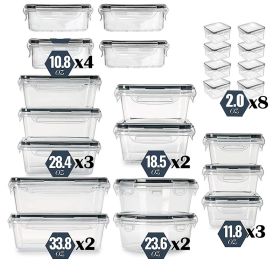 Kitchen Refrigerator Transparent Plastic Seal Box (Option: 24pc Set)