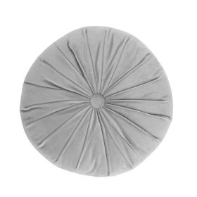 Nordic Handmade Round Pumpkin Pillow Solid Color (Option: Morandi Light Gray-40x40x13cm)