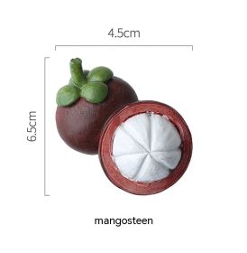 Durian Mangosteen Lemon Pineapple Resin 3D Three-dimensional Decoration Magnetic Paste (Option: 7 Mangosteen)