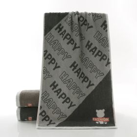 Cotton Bear Absorbent Face Towel Household Face Towel (Option: Happy Bear Gray-35x75cm)