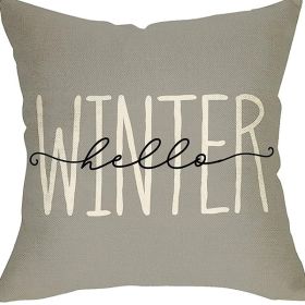 Winter Series Throw Pillow Cover Linen (Option: W02275-45x45cm)