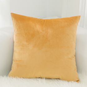 Dutch Suede Pillow Cushion Sofa Cushion Office Lumbar Bed Head Backrest Velvet Pillow Cover (Option: 28Golden Yellow-50x50cmWithout Core)