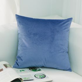 Dutch Suede Pillow Cushion Sofa Cushion Office Lumbar Bed Head Backrest Velvet Pillow Cover (Option: 66Cyan Blue-50x50cmWithout Core)