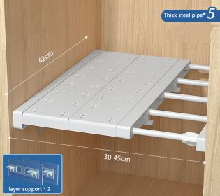 Wardrobe Cabinet Compartment Telescopic Storage Shelf (Option: 42cm-30to45cm)