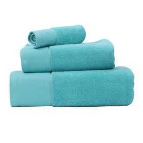 Cotton Towel Bath Towel Three Piece Water Absorbing Gift Towel Bath Towel Set (Option: Blue-3pieces)