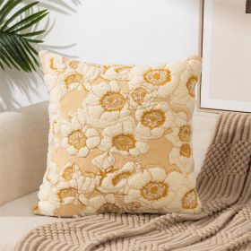 Flower Embroidery Pillow Cover Pastoral Style (Option: Style 7-45x45CM Single Pillowcase)