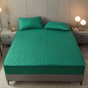 Cotton Clip Bed Hat Simple Solid Color Hotel Simmons All-inclusive Bed Cover (Option: Green-120cmx200cm)