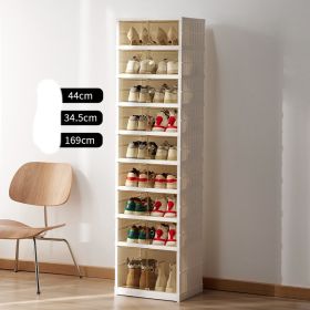 Double Row Folding Shoe Box Transparent Storage Rack Installation (Option: White nine ply pulley)