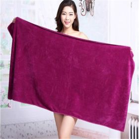 Large Cotton Absorbent Quick Drying Lint Resistant Towel (Option: Wine Red-120x200cm)