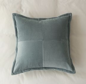 Hotel Homestay Corduroy Fly Edge Pillow Cover (Option: Cyan-50X50CM)