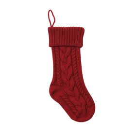 Knitted Christmas Gift Bag Decorations (Color: Red)