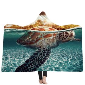 New Ocean Turtle Series Hooded Blanket Cape (Option: 4style-150x200cm)