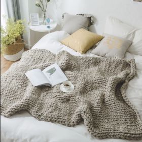 Sofa Lunch Break Knitted Office Nap Blanket (Option: Camel-130x160cm)