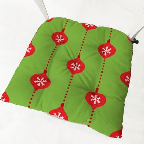 Cotton-filled Thickened Cotton And Linen Printing Chair Cushion (Option: Square Christmas Series 2 9-Velvet)