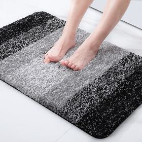 Absorbent Floor Bathroom Step Non-slip Mat (Option: Black-41x61)