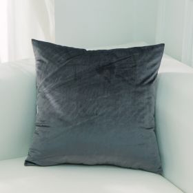 Dutch Suede Pillow Cushion Sofa Cushion Office Lumbar Bed Head Backrest Velvet Pillow Cover (Option: 56Dark Grey-50x50cmWithout Core)