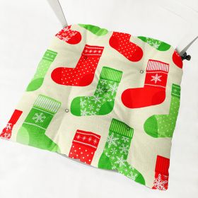 Cotton-filled Thickened Cotton And Linen Printing Chair Cushion (Option: Square Christmas Series 2 3-Velvet)