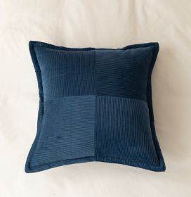 Hotel Homestay Corduroy Fly Edge Pillow Cover (Option: Indigo-50X50CM)